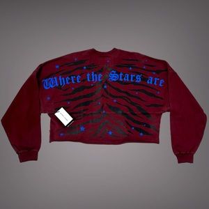 NWT SPIRIT JERSEY Shirt Boxy Cropped Animal Print Streetwear Where The Stars Are